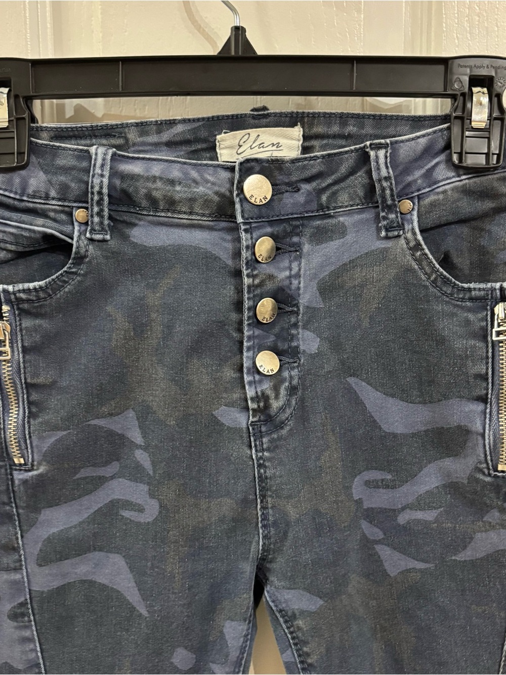 Elan Dark Army Blue Camo High-Rise Women’s Jeans - Picture 2 of 6